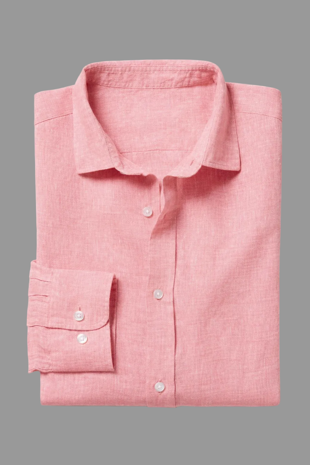 Pure Linen Shirt - Coral Pink