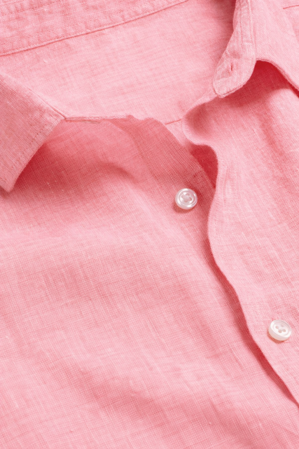 Pure Linen Shirt - Coral Pink