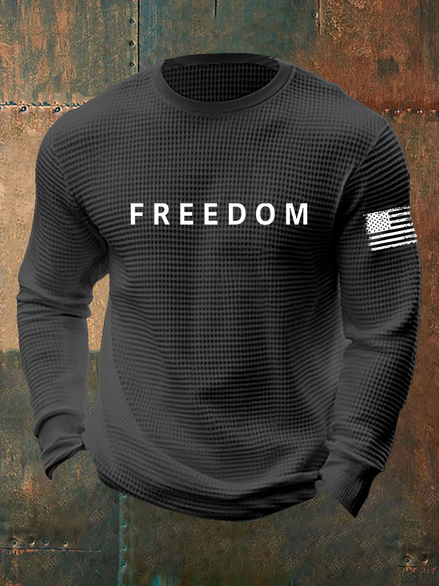 Men's Freedom Is Not Free R.I.P Charlie Kirk Waffle Long Sleeve T-Shirt