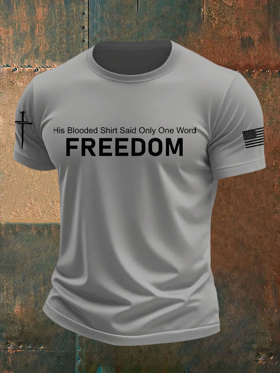 Men's Charlie Kirk  Freedom Printed imitation cotton short-sleeved T-shirt