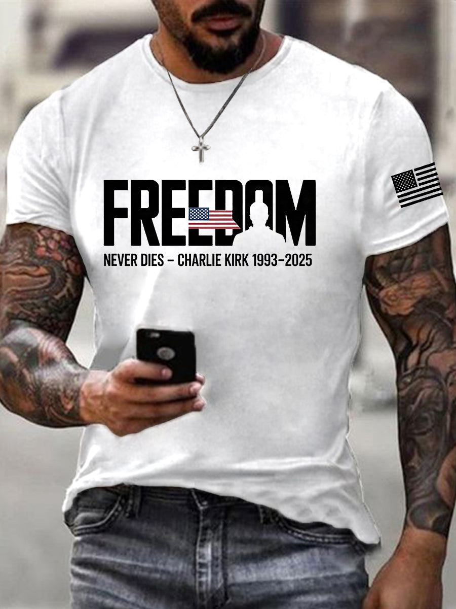 Men's Freedom Is Not Free R.I.P Charlie Kirk Short Sleeve T-shirt