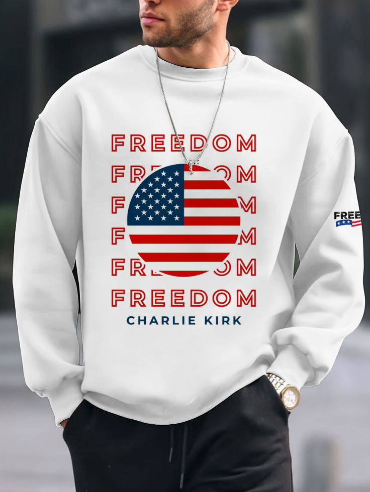 Men's Charlie Kirk Freedom printed Long Sleeved Sweatshirt